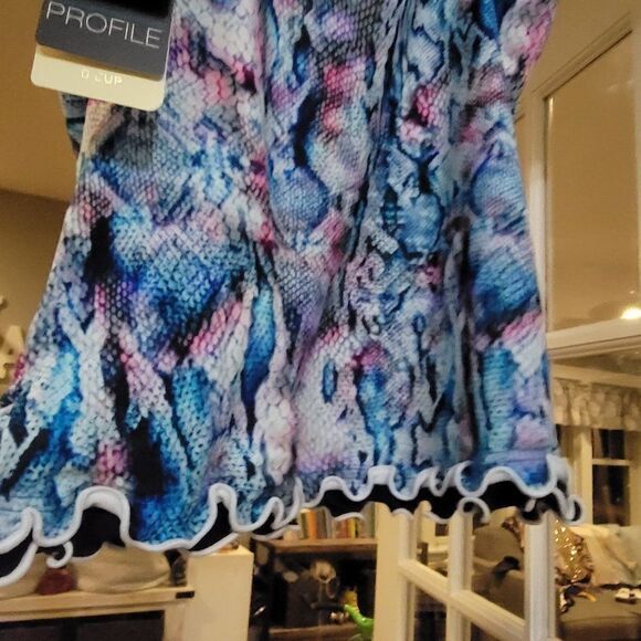 Profile by Gottex Snake Charm Multi Underwire D-E Cup Tankini Top Size 3… - Picture 9 of 16